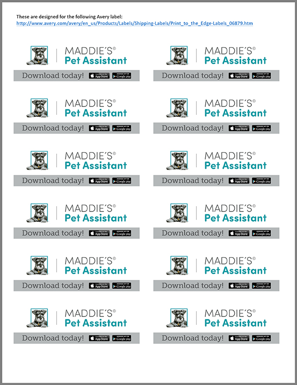 Pet Assistant Mailing Labels